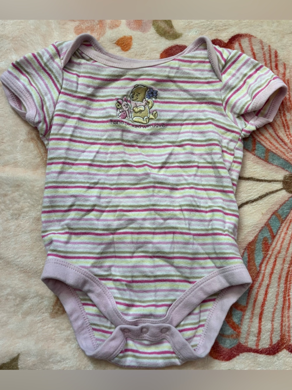Carter's Pink, White & Yellow Striped Baby Bodysuit